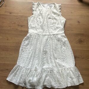 CALVIN KLEIN beautiful cottage core cotton floral embroidered eyelet dress